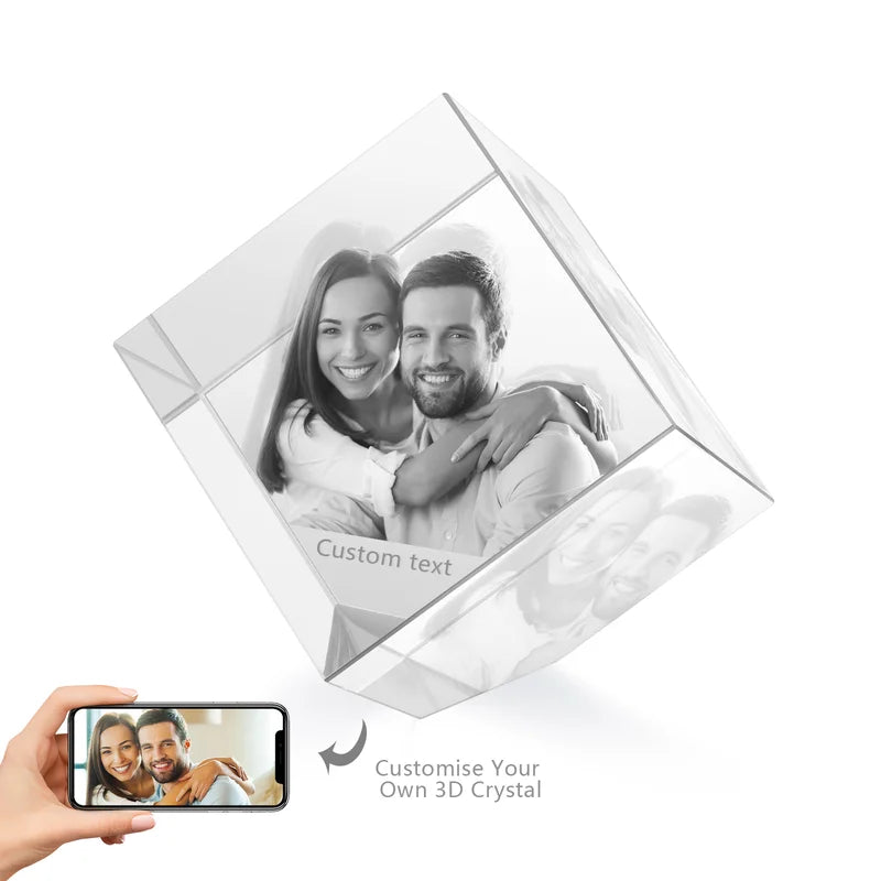 Personalised 3D Crystal Photo - 3D Glass Pictures Crystal - Photo Gift for Christmas, Valentine's Day, Anniversary, Birthday, Mother's Day