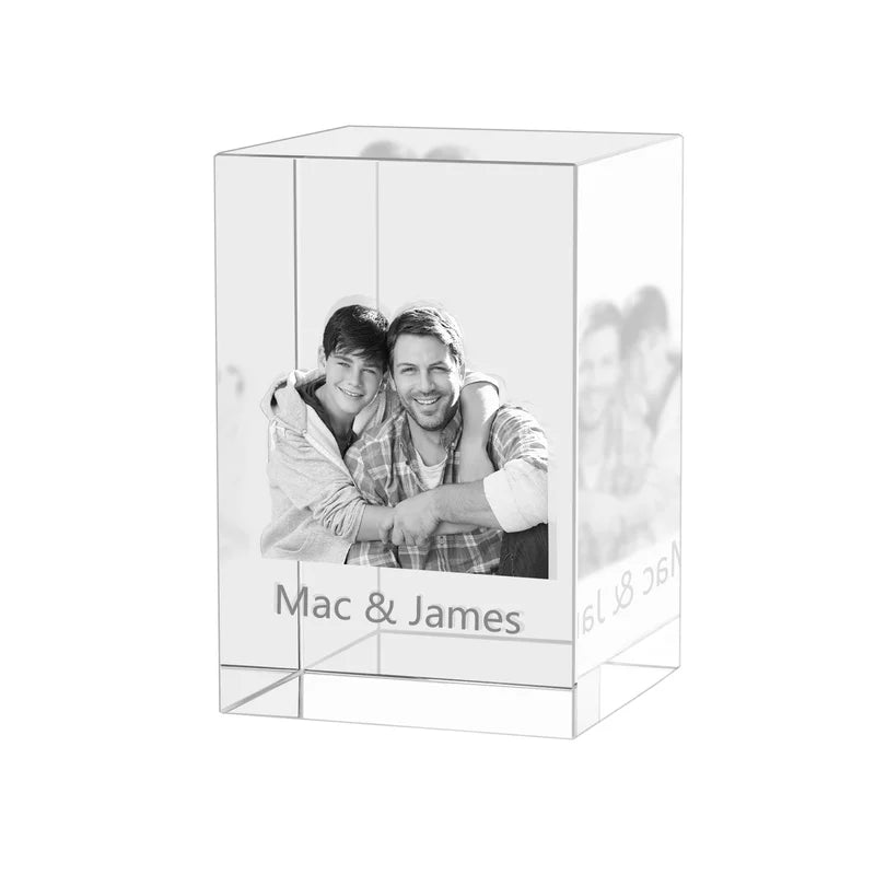 3D Crystal Photo Gift for Women, Men, Couples - 3D Glass Pictures Crystal - Personalised Crystal Photo Frame