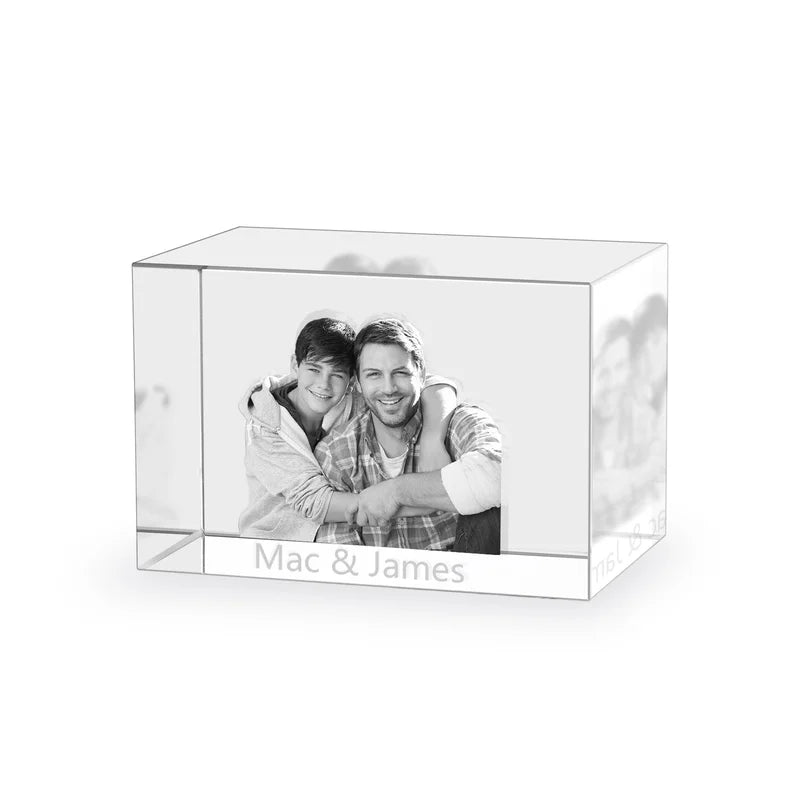 3D Crystal Photo Gift for Women, Men, Couples - 3D Glass Pictures Crystal - Personalised Crystal Photo Frame