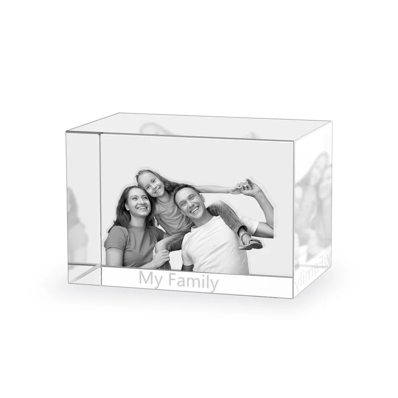 3D Crystal Photo Gift for Women, Men, Couples - 3D Glass Pictures Crystal - Personalised Crystal Photo Frame