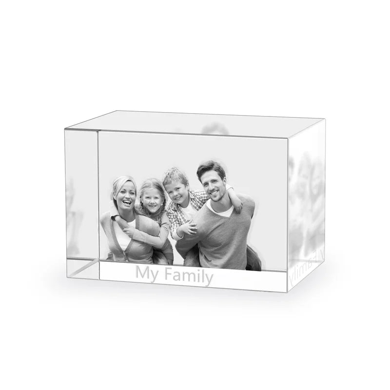 3D Crystal Photo Gift for Women, Men, Couples - 3D Glass Pictures Crystal - Personalised Crystal Photo Frame