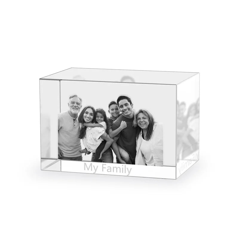 3D Crystal Photo Gift for Women, Men, Couples - 3D Glass Pictures Crystal - Personalised Crystal Photo Frame