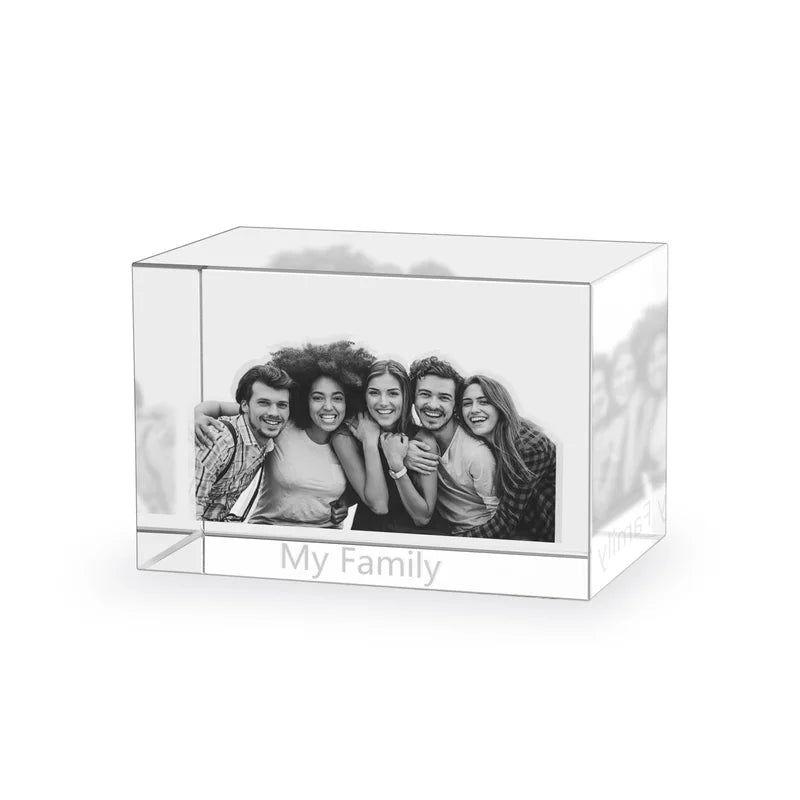 3D Crystal Photo Gift for Women, Men, Couples - 3D Glass Pictures Crystal - Personalised Crystal Photo Frame