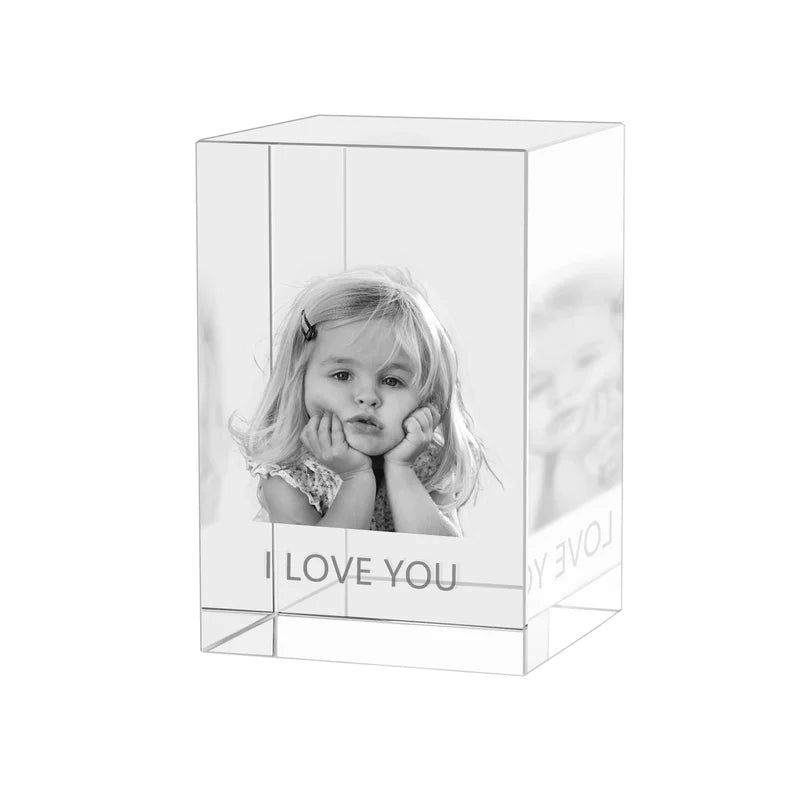 3D Crystal Photo Gift for Women, Men, Couples - 3D Glass Pictures Crystal - Personalised Crystal Photo Frame