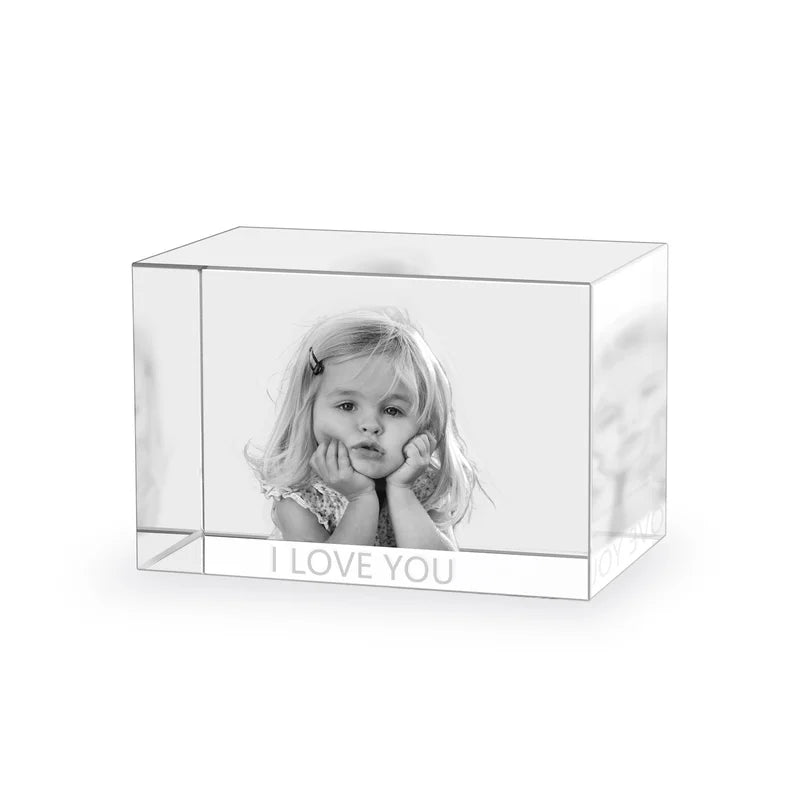 3D Crystal Photo Gift for Women, Men, Couples - 3D Glass Pictures Crystal - Personalised Crystal Photo Frame