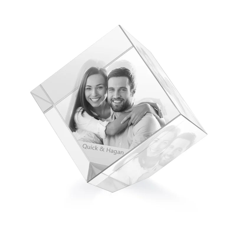 3D Crystal Photo Square Shaped, Gift for Women, Men, Couples - 3D Glass Pictures Crystal - Personalised Crystal Photo Frame