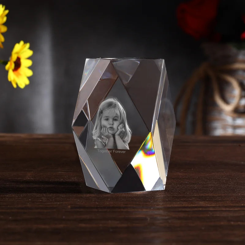 Personalised 3D Crystal Photo - 3D Glass Pictures Crystal - Photo Gift for Christmas, Valentine's Day, Anniversary, Birthday, Mother's Day