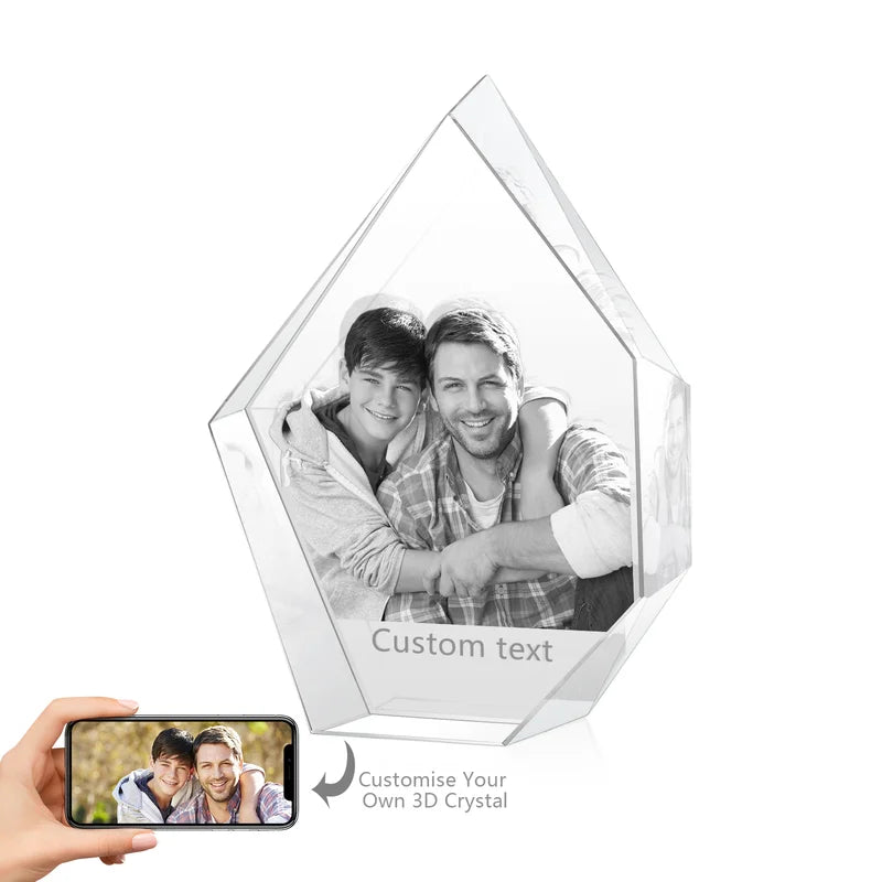 3D Crystal Photo - 3D Glass Pictures Crystal - Photo Gift for Christmas, Valentine's, Anniversary, Birthday, Mother's Day - 90*30*100mm