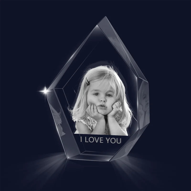 3D Crystal Photo - 3D Glass Pictures Crystal - Photo Gift for Christmas, Valentine's, Anniversary, Birthday, Mother's Day - 90*30*100mm