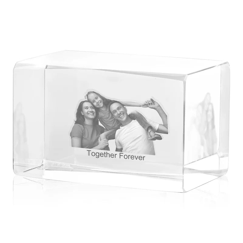 3D Crystal Photo - 3D Glass Pictures Crystal - Gift for Christmas, Valentine's, Anniversary, Birthday, Mother's Day