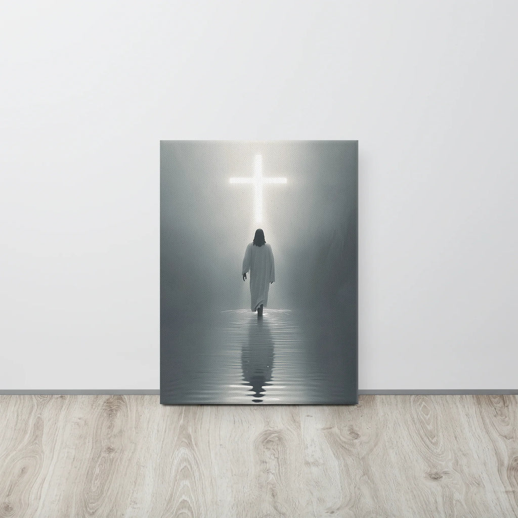 Inspirational Christian Canvas Art - Faith-Based Home Decor with Cross - Fade-Resistant & Hand-Stretched