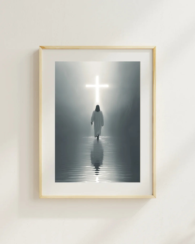 Inspirational Christian Art - Faith-Based Home Decor with Cross - Jesus Portrait Prints - Inspirational Christian Decor - Jesus Portrait Prints - Inspirational Christian Decor