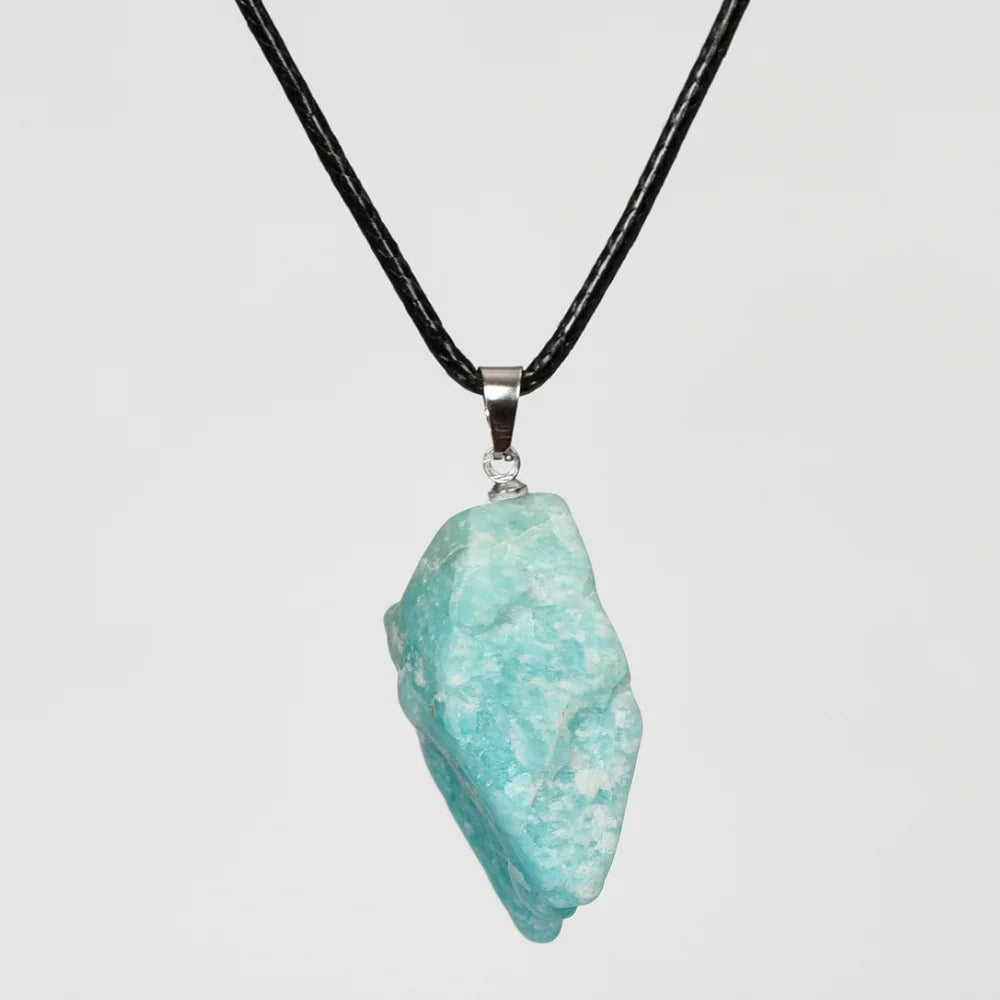amazonite raw crystal necklace