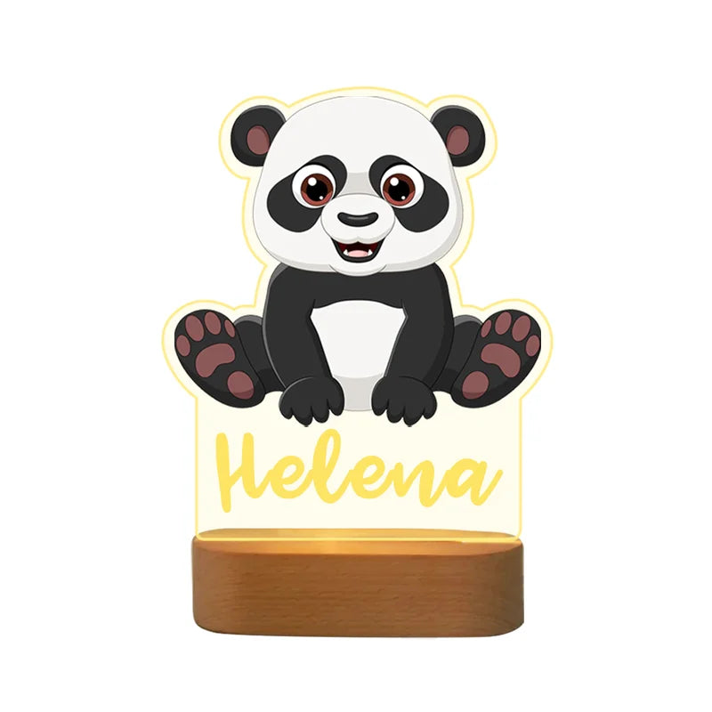 Baby Panda Personalised Name Night Light - Christmas, Anniversary, Birthday Gift for Kids - Kids Night Light - Kids Bedroom Nursery Table Light