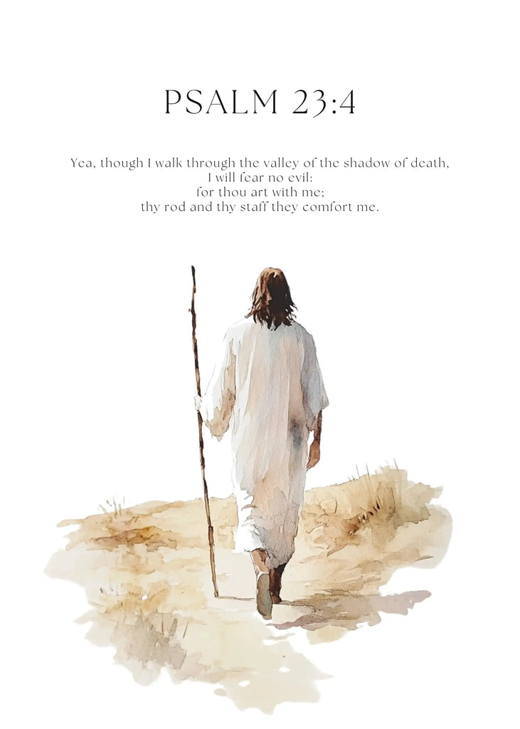 Bible Verse Wall Art Set - Psalm 23, Jeremiah 29:11, Psalm 91:2 - Jesus Portrait Prints - Inspirational Christian Decor