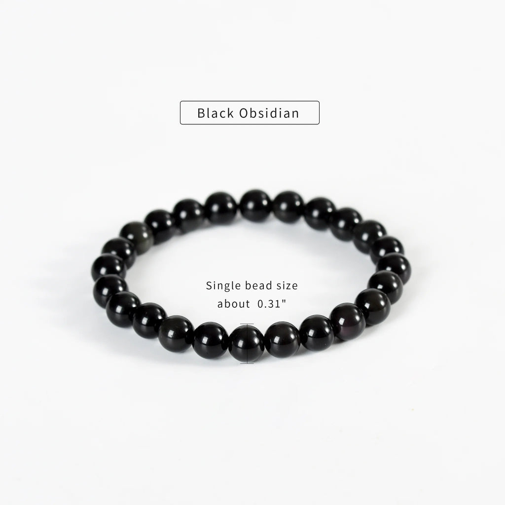 Black Obsidian Healing Crystal Bracelet 8mm