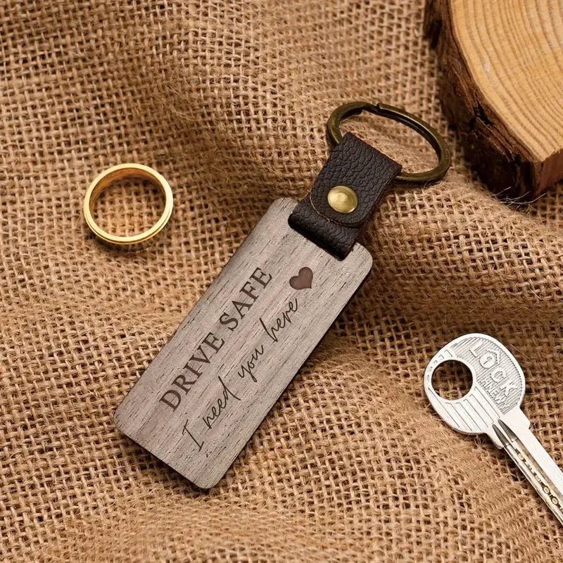 Black Walnut Engraved Keyring - Personalised Name Keyring - Men's Personalised Keyring - Engraved Gift for Him - Father's Day Gifts