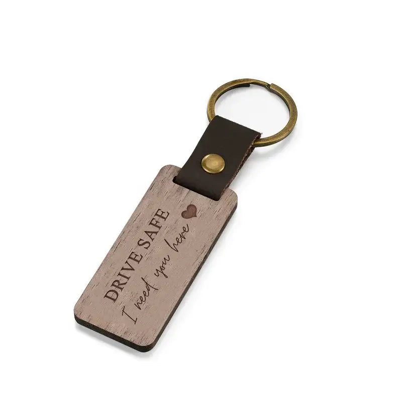 Black Walnut Engraved Keyring - Personalised Name Keyring - Men's Personalised Keyring - Engraved Gift for Him - Father's Day Gifts