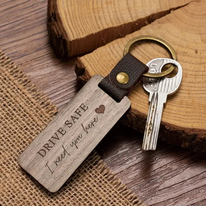 Black Walnut Engraved Keyring - Personalised Name Keyring - Men's Personalised Keyring - Engraved Gift for Him - Father's Day Gifts