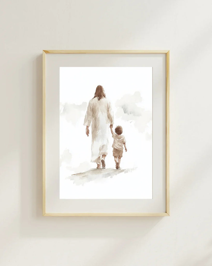 Christ with Child, Jesus Portrait, Jesus Painting, Jesus Print, Jesus Art, Jesus Wall Art, Jesus Faceless, Jesus Watercolor, Home Decor (Downloadable)