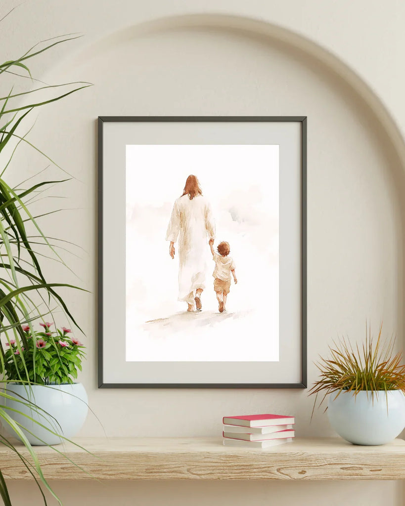 Christ with Child, Jesus Portrait, Jesus Painting, Jesus Print, Jesus Art, Jesus Wall Art, Jesus Faceless, Jesus Watercolor, Home Decor (Downloadable)