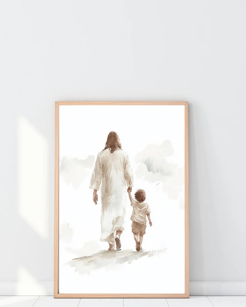 Christ with Child, Jesus Portrait, Jesus Painting, Jesus Print, Jesus Art, Jesus Wall Art, Jesus Faceless, Jesus Watercolor, Home Decor (Downloadable)