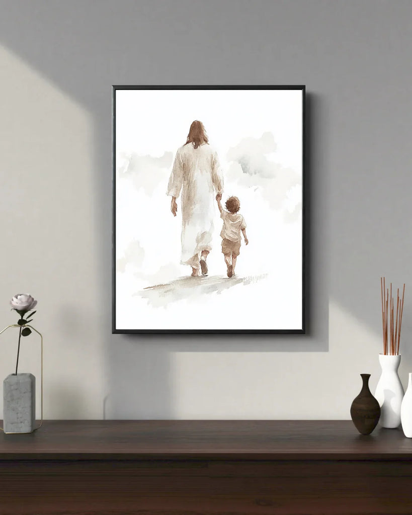 Christ with Child, Jesus Portrait, Jesus Painting, Jesus Print, Jesus Art, Jesus Wall Art, Jesus Faceless, Jesus Watercolor, Home Decor (Downloadable)