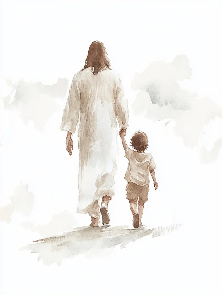 Christ with Child, Jesus Portrait, Jesus Painting, Jesus Print, Jesus Art, Jesus Wall Art, Jesus Faceless, Jesus Watercolor, Home Decor (Downloadable)