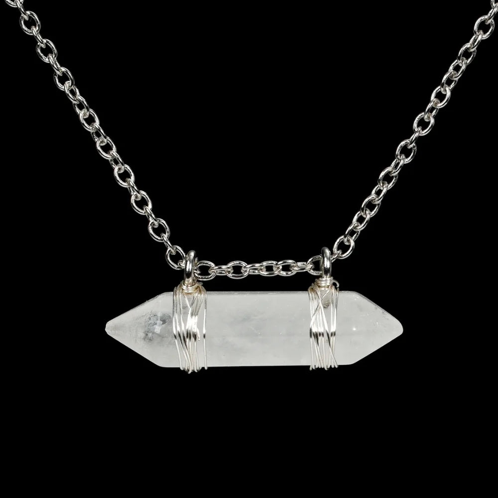 Clear Quartz Crystal Point Healing Crystal Necklace