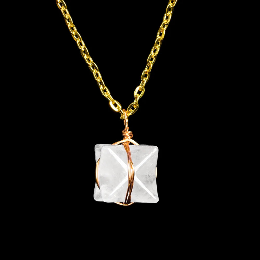 Clear Quartz Merkaba Crystal Necklace