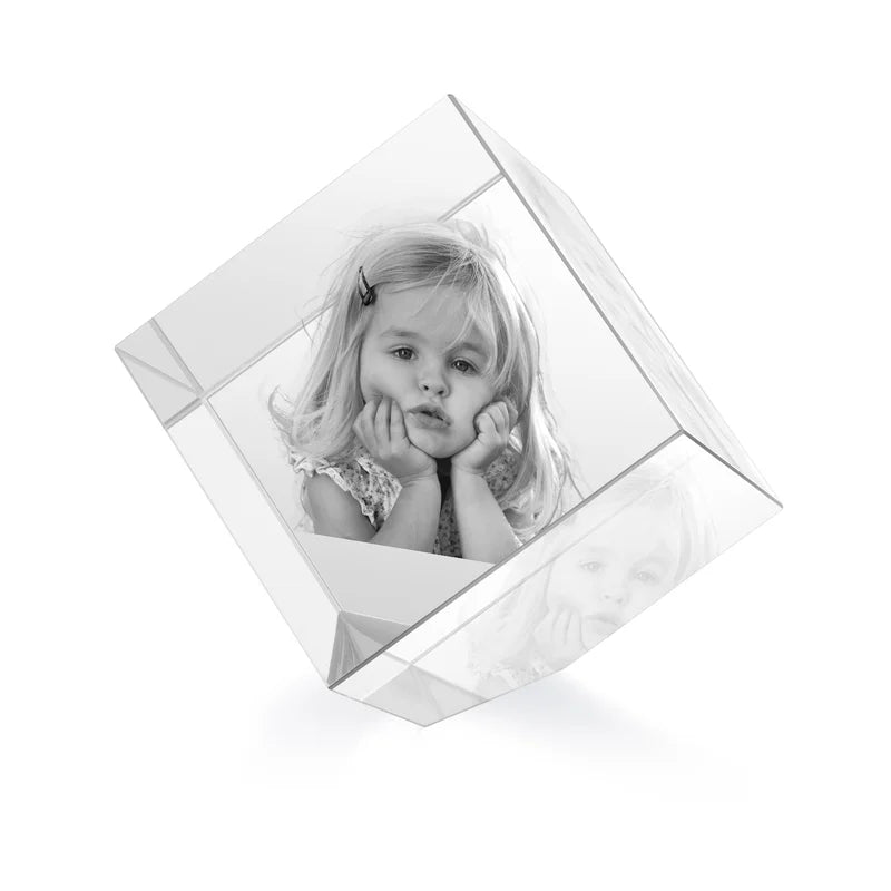 3D Crystal Photo Square Shaped, Gift for Women, Men, Couples - 3D Glass Pictures Crystal - Personalised Crystal Photo Frame