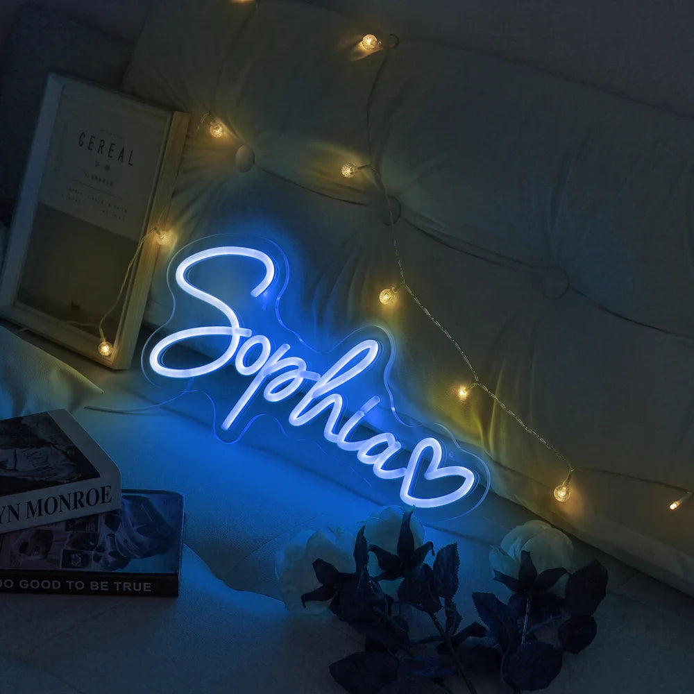 Custom Neon Name Sign - Personalised Blue Neon Letters Light