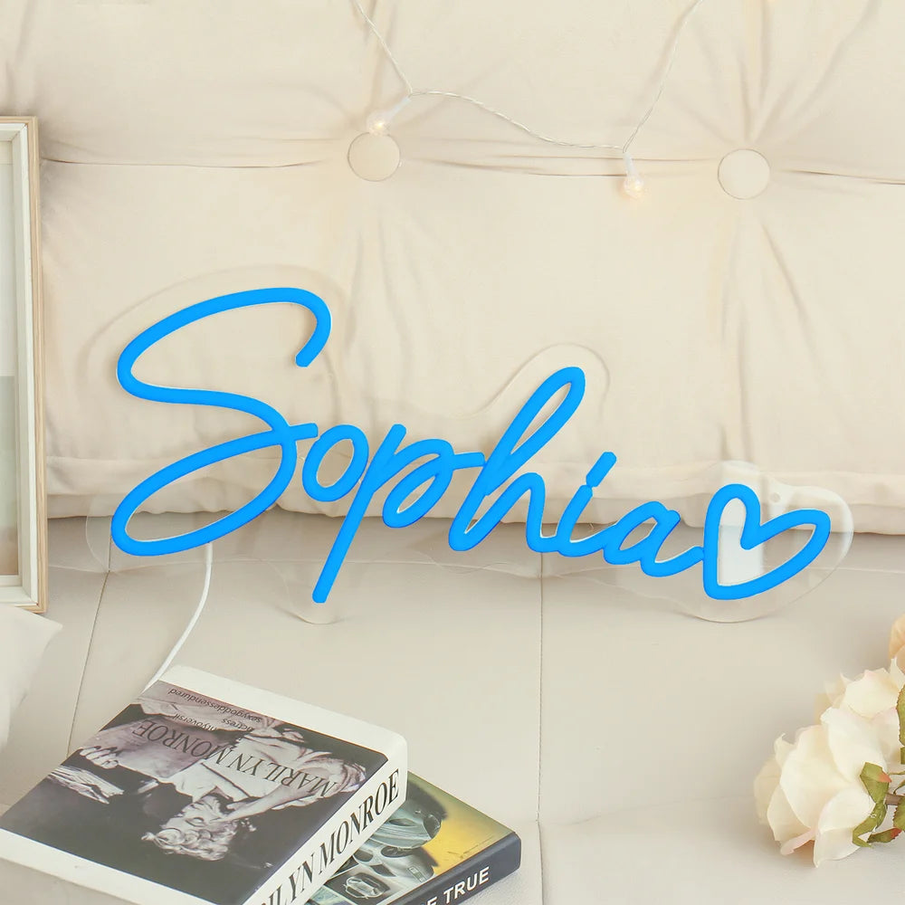 Custom Neon Name Sign - Personalised Blue Neon Letters Light