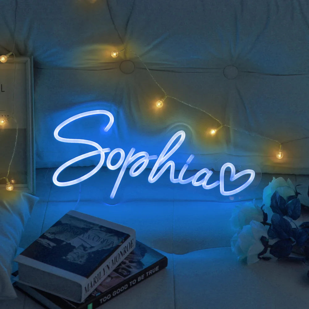 Custom Neon Name Sign - Personalised Blue Neon Letters Light