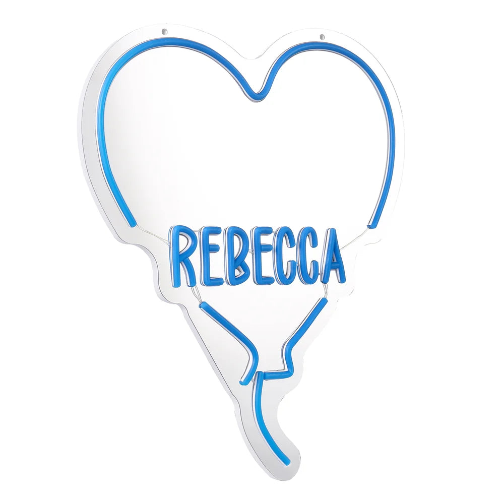 Custom Heart Neon Name Sign - Personalised Blue Heart Neon Letters Light