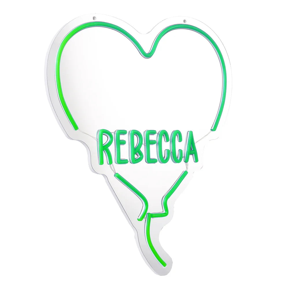 Custom Heart Neon Name Sign - Personalised Green Heart Neon Letters Light