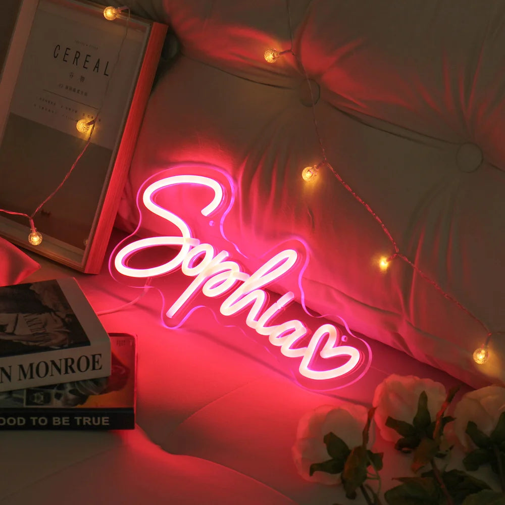 Custom Neon Name Sign - Personalised Pink Neon Letters Light