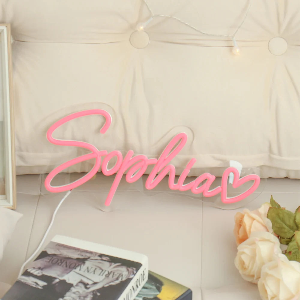 Custom Neon Name Sign - Personalised Pink Neon Letters Light