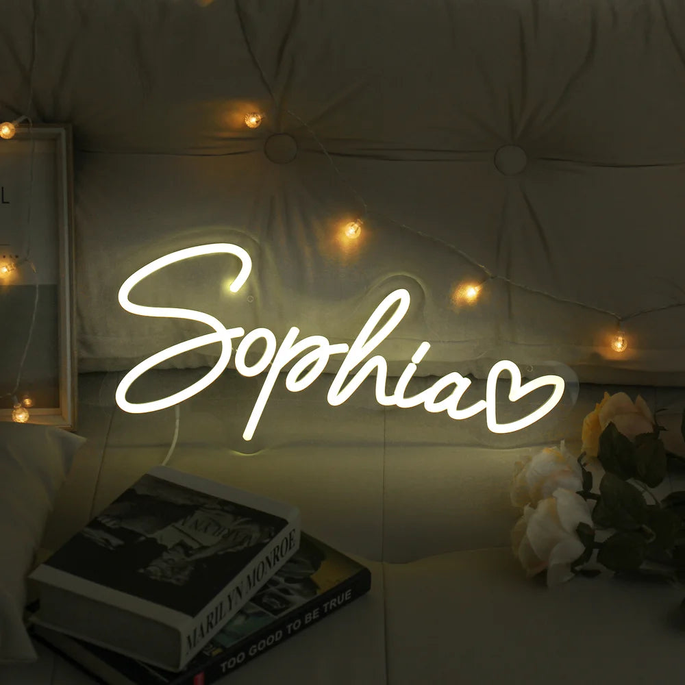 Custom Neon Name Sign - Personalised White Neon Letters Light