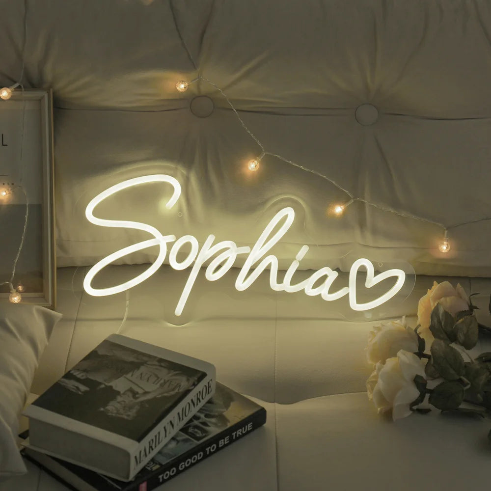 Custom Neon Name Sign - Personalised White Neon Letters Light