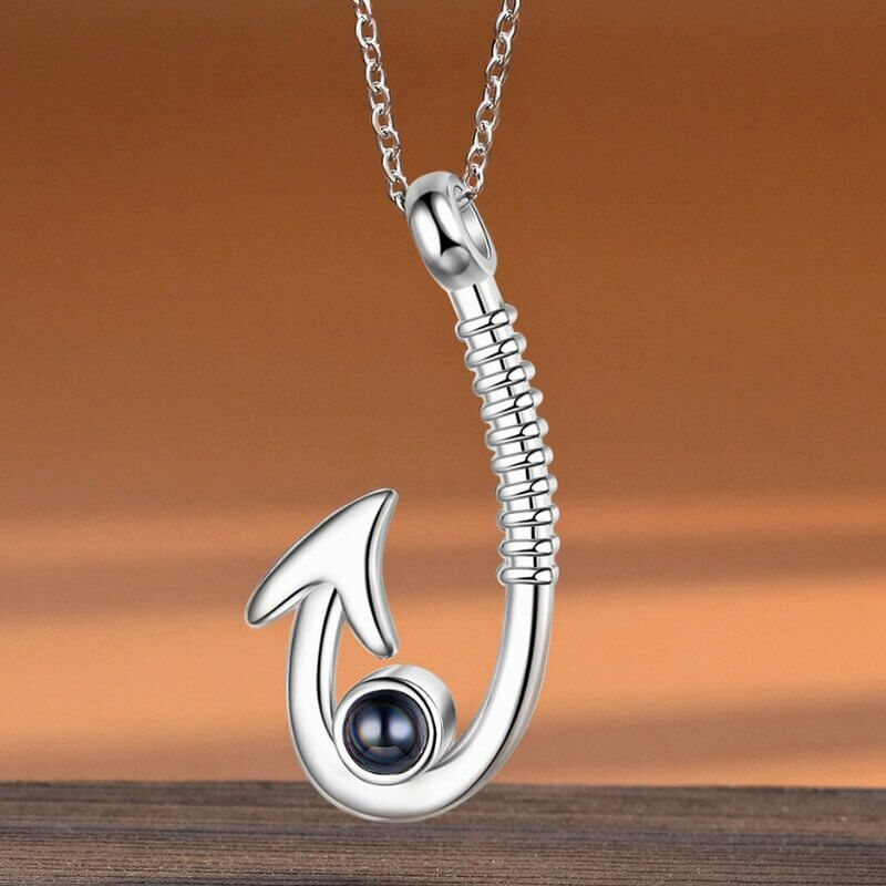 Personalised Fish Hook Pendant Photo Projection Necklace with Picture –  IfShe UK