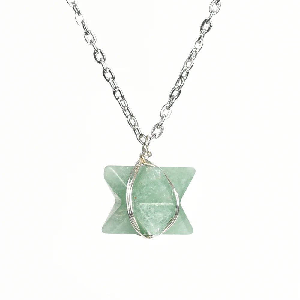 Green Aventurine Merkaba Crystal Necklace