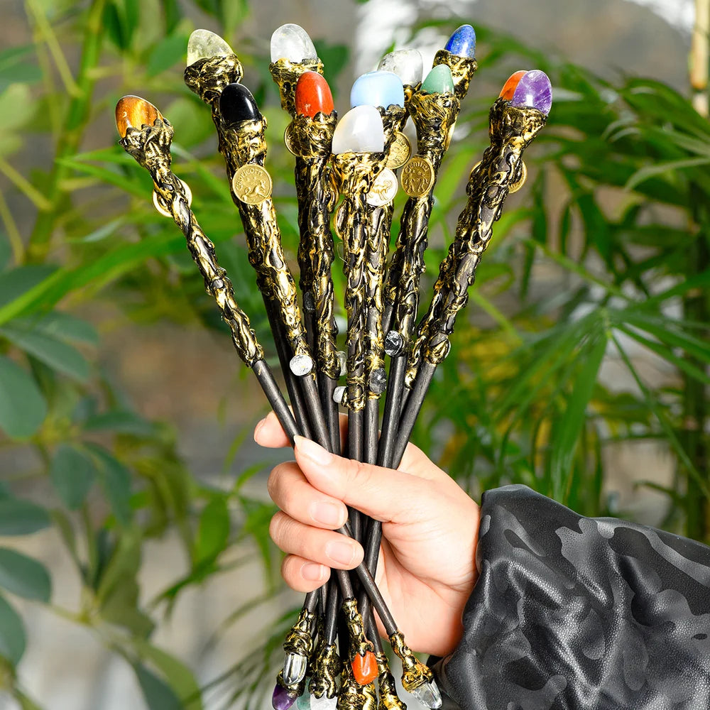 Healing Crystal Magic Wands with Zodiac Birthstones