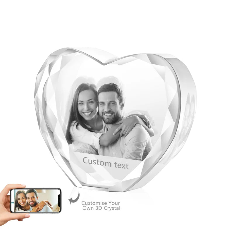 Personalised 3D Crystal Photo - 3D Glass Pictures Crystal - Photo Gift for Christmas, Valentine's Day, Anniversary, Birthday, Mother's Day