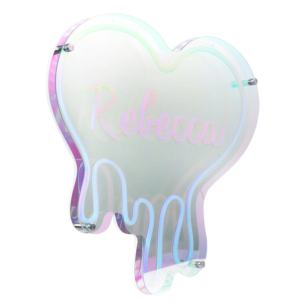 Heart Custom Neon Name Sign - Heart Personalised Blue Neon Letters Light