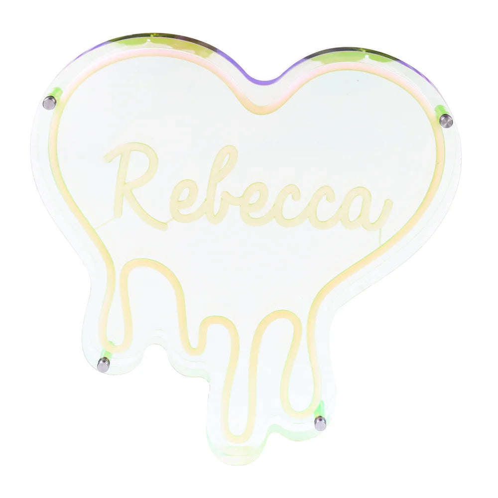 Heart Custom Neon Name Sign - Heart Personalised Pink Neon Letters Light