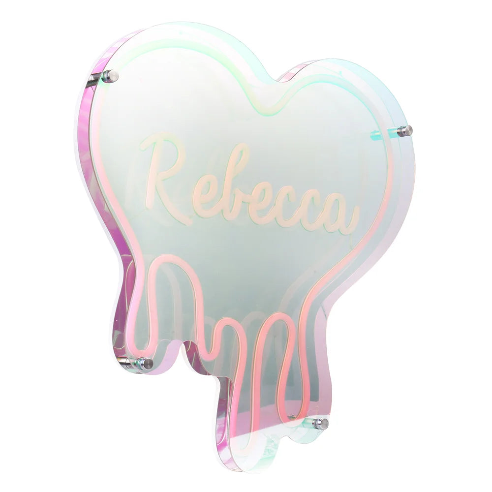 Heart Custom Neon Name Sign - Heart Personalised Pink Neon Letters Light