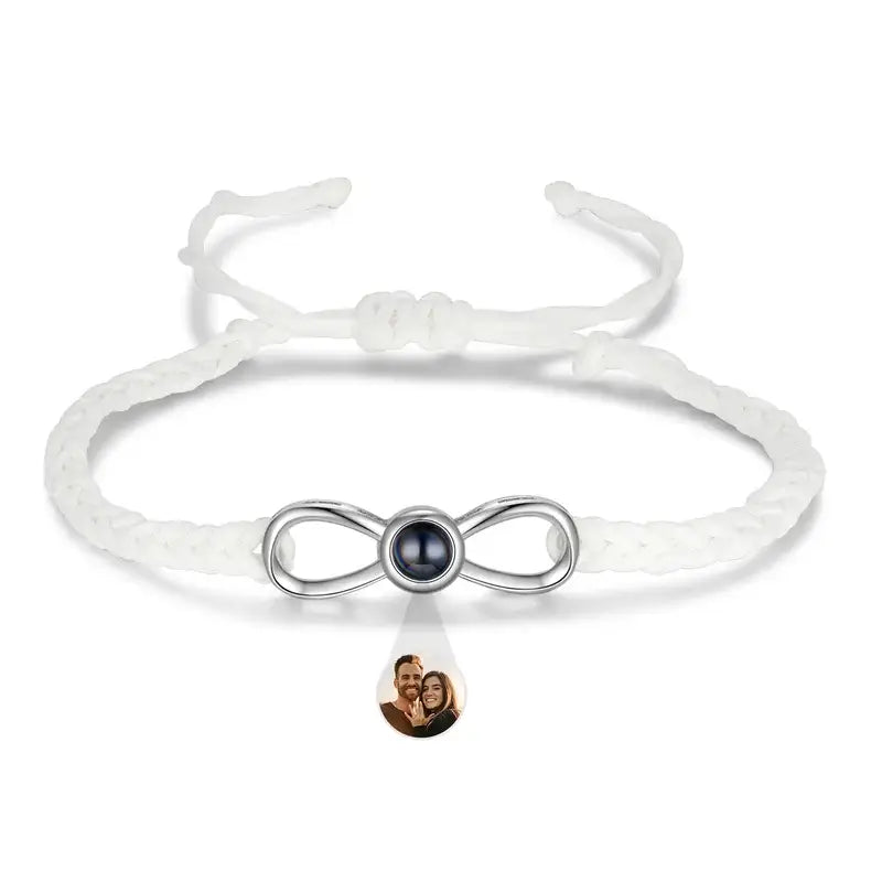 Infinity Love Photo Projection Bracelet with Picture Inside | 4 Colours