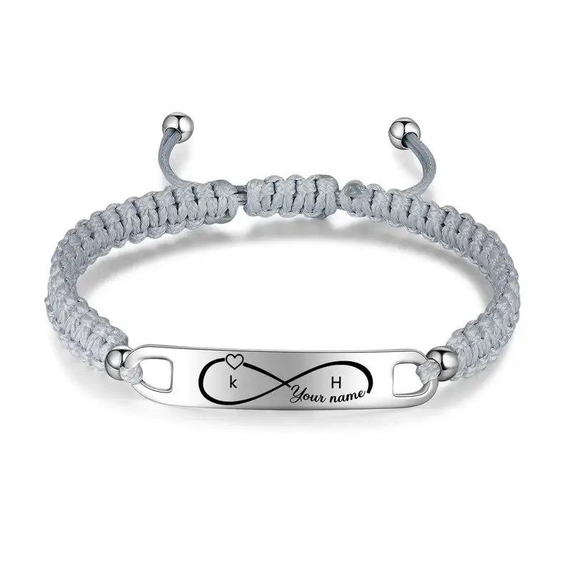 Buy Infinity Charm Bracelet, Jewelry for Men, Husband Birthday Gift,  Anniversary Bracelet, Infinity Bracelet Names, Men Bracelet Online in India  - Etsy