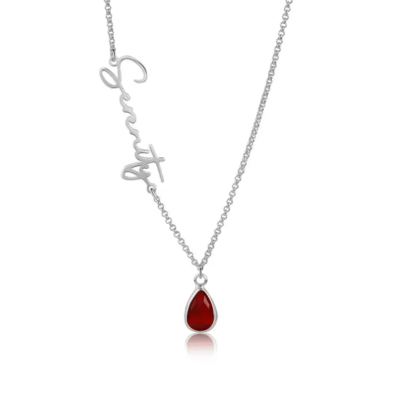 Personalised Birthstone Name Necklace